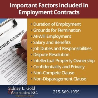 Important Factors in Employment Contracts
