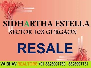 Sidhartha Estella Only Resale 2 BHK 1255 Sqft Best Price 66 Lac Sec 103 GGN Call VR