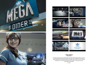 adidas originals
                                       - MEGA Diner -

Pour appuyer le lancement de la nouvelle collection de souliers adidas Originals, MEGA, nous avons
  conçu une publicité télé ainsi qu’une expérience numérique qui se déroulent dans un restaurant à
 l’allure vieillotte. Par l’entremise du procédé de commande (« make an order ») au cœur du concept
        de la publicité, cette expérience numérique invite les usagers à commander leur propre
                                       produit MEGA personnalisé.
                                            SID LEE – PUBLICITÉ
                                                  - 21 -
 