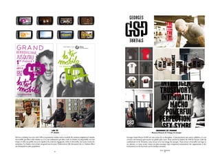 2.1 LOGO — OFFiCiAl And SeCOndARy veRSiOnS

                                                                                                                                                                       official loGo (perSon)
                                                                             The GSP logo is an ambigram. it can be read right side up or upside
                                                                             down which represents GSP’s duality as a fighter and a man. The                                                                                                                                                      THE GSP STORY                ROUND — 1 / THE EARLY MAKING



                                                                             circular movement of the logo is about GSP’s energy and dynamic
                                                                             personality — he is a centrifugal force. it’s also a reflection of                                                                                                                                         “THE
                                                                             moves and tactics commonly associated with MMA. logo synergy is                                                                                                                                                MORE
                                                                             delivered by the use of a single thread that connects the G, S and P.                                                                                                                                          I LEARN,
                                                                             This is a reflection of, and an homage to, the fighter’s journey
                                                                             seeking wisdom and perfection.
                                                                                                                                                                                                                                                                                            THE
                                                                                                                                                                                                                                                                                            LEss
                                                                                                                                                                                                                                                                                            I kNOw,
                                                                             When it’s about the fighter, St-Pierre is on top. When it’s about the
                                                                                                                                           6.3 PROMOTIONAL ITEMS — T-SHiRTS
                                                                                                                                                                                                                                                                                            pROpORTIONALLy.”


                                                                             person, Georges rises.                                                                                                                                                                                                    16                                   17




                                                                        DISPONIBLE SUR                                                 Comply with the grids presented in this guide for(fiGhter) items.
                                                                                                                                                                        official loGo promotional



                                                                                                                                                                                                                                                                                                  THE GSP STORY             ROUND — 4 / GSP, TODAY AND TOMORROW




                                                                                                                                                                                                                                                                   reNaissaNce
                                                                                                                                                                                                                                                                                                                      ecNassiaNer
                                                                                                                                                                                                                                                                      kiND




                                                                                                                                                                                                                                                                                                                         DNik
                                                                                                                                                                                                                                                                      maN                                                 Nam
                                                                                                                                                                                                                                                                       New




                                                                                                                                                                                                                                                                                                                          weN
                                                                                                                                                                                                                                                                        of


                                                                                                                                                                                                                                                                                                                           fo
                                                                                                                                                                                                                                                                        a




                                                                                                                                                                                                                                                                                                                            a
                                                                   PAR VIDEOTRON



                                                                                                                                                                                                                                                                                                       56                                   57




                                                                             GSP — BRAND BOOK
                                                                                                                                                                                                                                                                              iNTelliGeNce
                                                                                                                                                                                                                                                                               4




                                                                                                                                                                                                                                                                             TrUsTworThy
                                                                                                                                                                                                                                                                                                                                                                               ROUND — 3 / LETTING THE PEOPLE SAY IT




                                                                                                                                       GSP — BRAND BOOK                                                                                                                 15

                                                                                                                                                                                                                                                                                                                    pop                                                         as croP sUGGesTs:




                                                                                                                                                                                                                                                                              iNTimiDaTioN                        culture
  PAR VIDEOTRON                                                                                                                                                                                                                  ROUND — 1 / THE EARLY MAKING


                                                                                                                                                                                                                                                                                                                                                                    “The maiN challeNGe f
                                                                                                                                                                                                                                                                                                                                                                   iN This worlD is his vis
                                                                                                                                                                                                                                                                                                                                                                    PoP sTars are iN a Dif



                                                                                                                                                                                                                                                                                 macho
                                                                                                                                                                                                                                                                                                                                                                  sTraTosPhere becaUse T
                                                                                                                                                                                                                                                                                                                                                                       mass meDia behiND T

                                                                                                                                                                                                                                                                                                                                                                   “ThaT saiD, oNe caNNoT
                                                                                                                                                                                                                                                                                                                                                                  forGeT ThaT maNy marTia



                                                                                                                                                                                                                                                                                PowerfUl
                                                                                                                                                                                                                                                                                                                                                                  have sUccessfUlly maDe
                                                                                                                                                                                                                                                                                                                                                                    iNTo PoP cUlTUre via Th
                                                                                                                                                                                                                                                                                                                                                                   screeN … aND we kNow T
                                                                                                                                                                                                                                                                                                                                                                         has marqUee look




                                                                                                                                                                                                                                                                             PerfecTioNisT
                                                                                                                                                                                                                                                                                                                                                                          cARLO bIANcHINI, cEO OF cROP RESEAR




                                                                                                                                                                                                                                                                               sex symbol
                                                                                                                                                                                                                                                                                                                                                                                                47

                                                                                                                                                                                                                                              1




                                                 Lib tv                                                                                                                                                                                                                Georges St Pierre
                                             - TV Mobile -                                                                                                                                                                                                      - Renouvellement de l’image de marque -

Sid Lee et Jimmy Lee ont créé LIB tv, la première chaîne web et mobile de contenu original au Canada.                                                                                                      Georges Saint-Pierre (GSP) est une icône de sa discipline. Contrairement aux autres athlètes, il a un
Accessible par illico télé (chaîne 900) et sur ordinateur par illico web, la chaîne est disponible en tout                                                                                                 certain côté humain qui touche un public plus vaste. Pour mettre la dualité de GSP de l’avant, celle du
temps et offre au public un accès rapide à du contenu engageant, riche et diversifié, mis à jour toutes les                                                                                                combattant et de l’homme, nous avons revu son image de marque. Nous avons retravaillé son logo et
semaines. La chaîne s’est avérée un grand succès pour Vidéotron et elle fait partie des 10 chaînes illico                                                                                                  ses photos, et nous avons conçu un plan tactique (qui comprend notamment des apparitions à des
sur demande les plus populaires.                                                                                                                                                                           événements et de l’activité sur les médias sociaux).

                                              SID LEE - Études de cas                                                                                                                                                                                                        SID LEE - Études de cas
                                                      - 82 -                                                                                                                                                                                                                         - 83 -
 