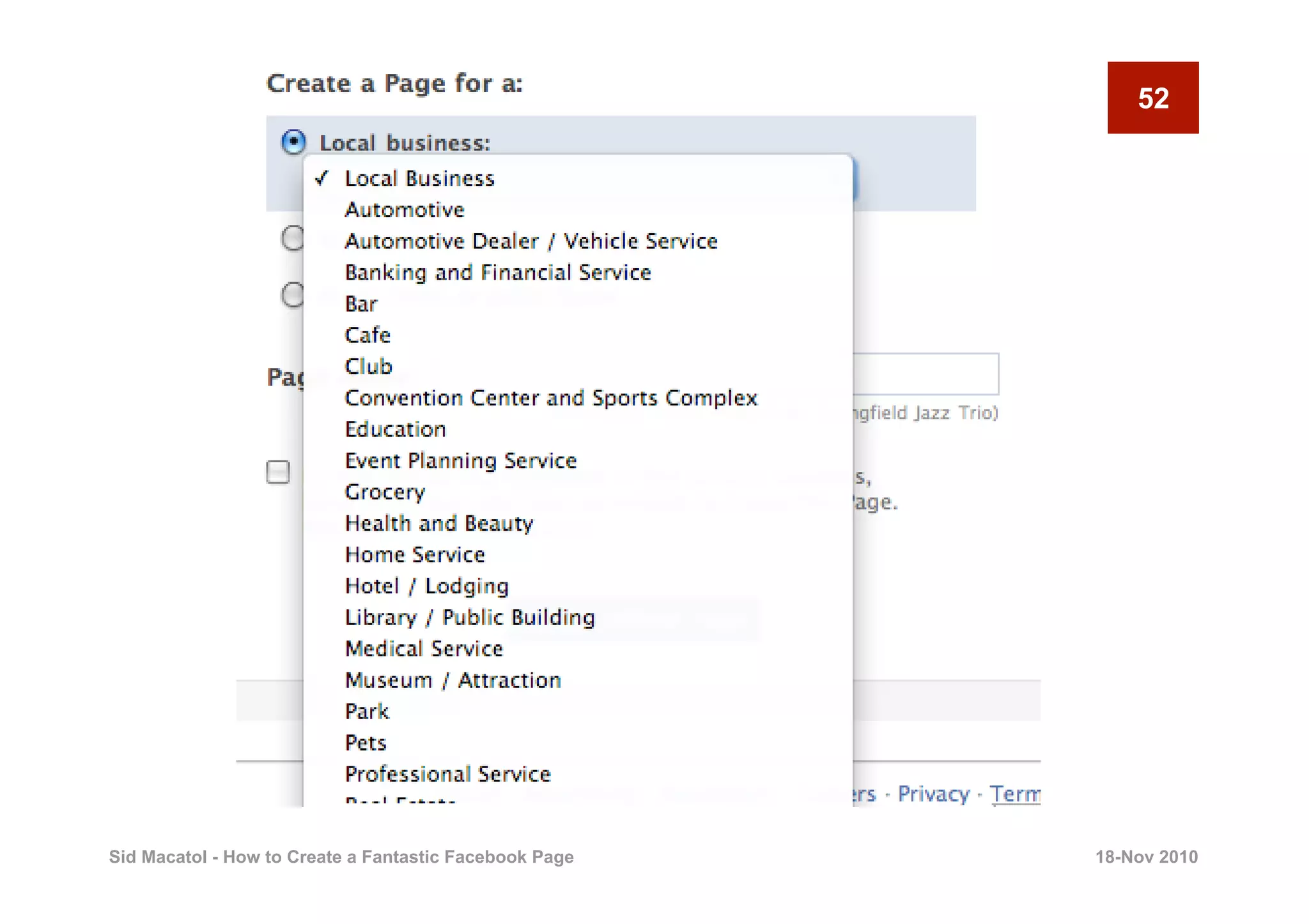 52




Sid Macatol - How to Create a Fantastic Facebook Page   18-Nov 2010
 