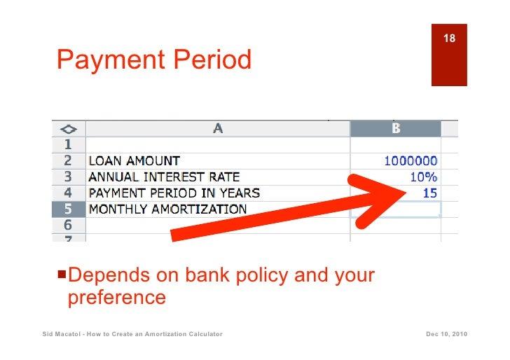 how to create an amortization calculator