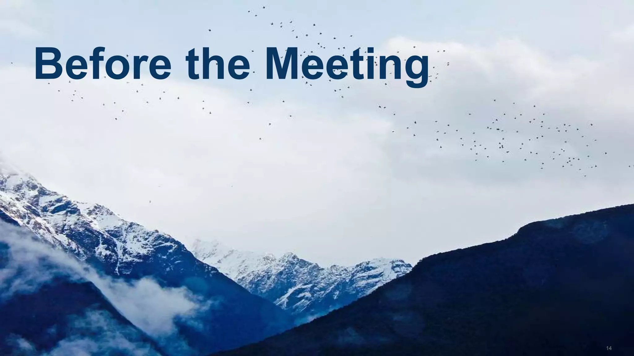 14
Before the Meeting
 