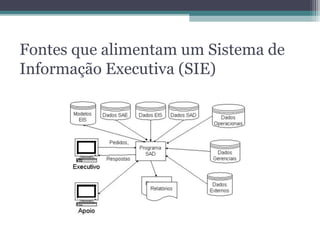Fontes que alimentam um Sistema de
Informação Executiva (SIE)
 