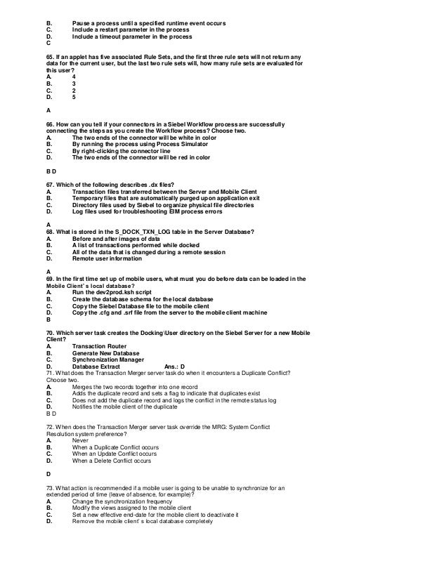 siebel workflow questions siebel 8 1 certifications question answers siebel workflow questions siebel 8 1 certifications question answers