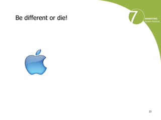 Be different or die!




                       23
 