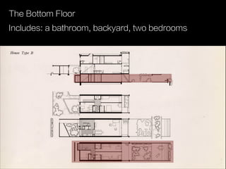 The Bottom Floor
Includes: a bathroom, backyard, two bedrooms
 