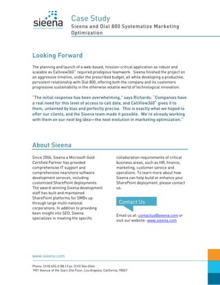 Sieena - Case Study - Dial 800 | PDF