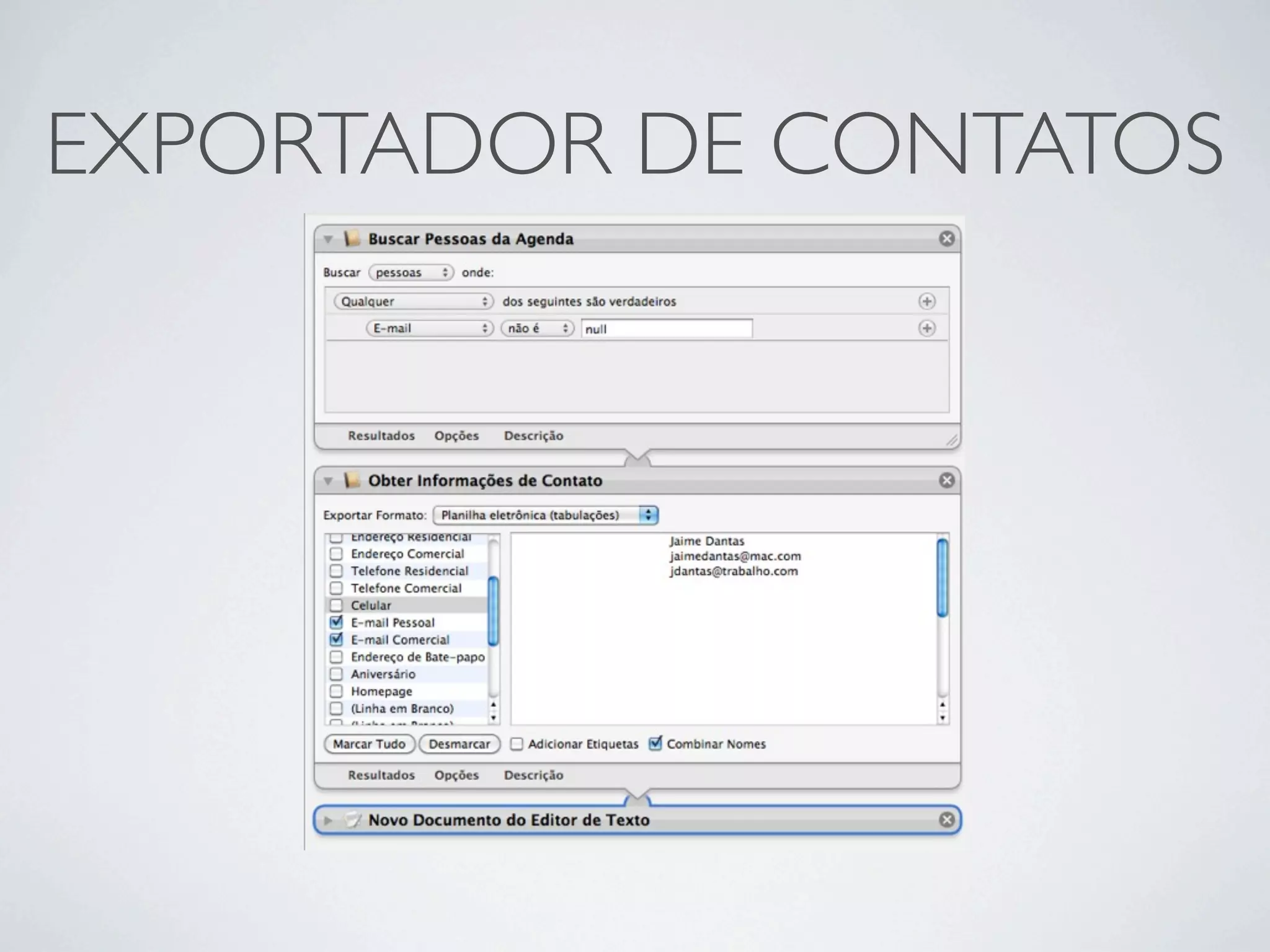 EXPORTADOR DE CONTATOS
 