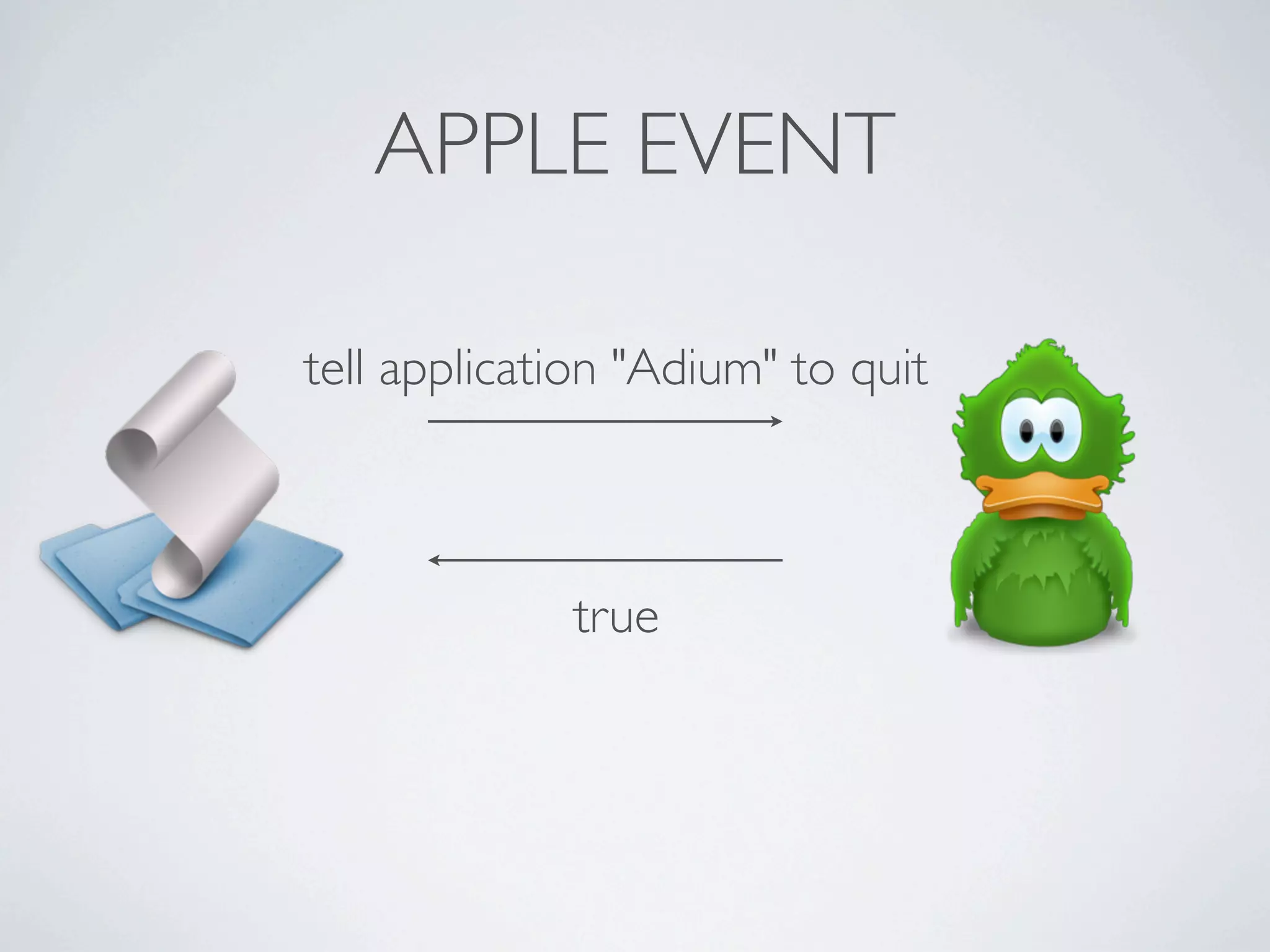 APPLE EVENT

tell application "Adium" to quit



             true
 
