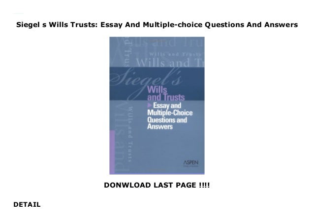 Wills and trusts exam questions and answers image