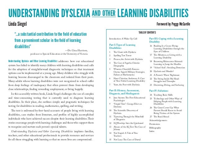 Understanding Dyslexia And Other Learning Disabilities