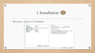 1-Installation
• Ressources Allouées à la Machine
1
 