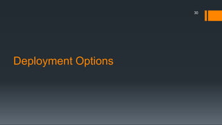 Deployment Options
30
 