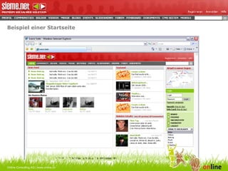 Beispiel einer Startseite Online Consulting AG | www.online.ch 