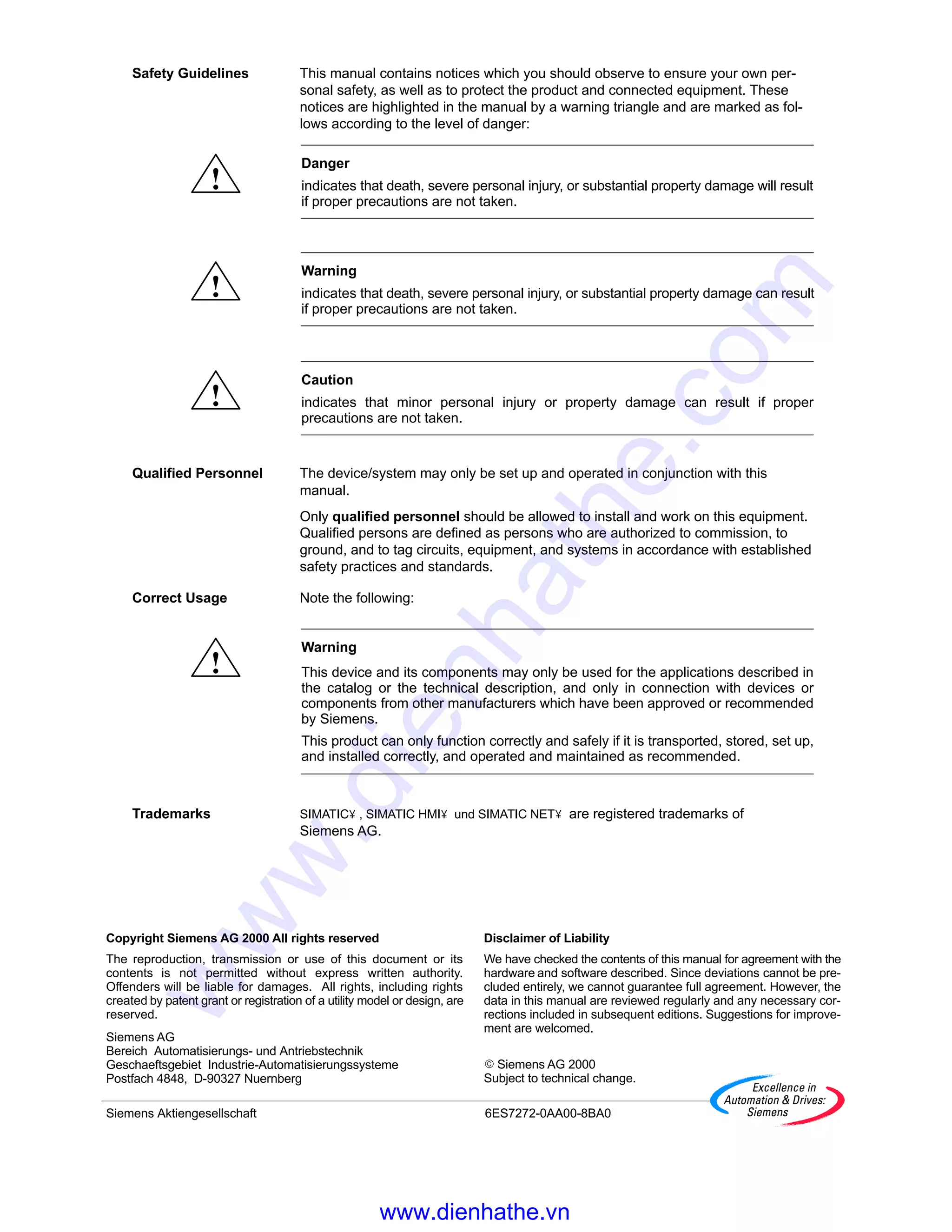 Siemens catalog hmi-td 200 operator interface | PDF