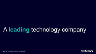 A leading technology company
Page 12 Unrestricted | © Siemens 2024 | May 2024
 