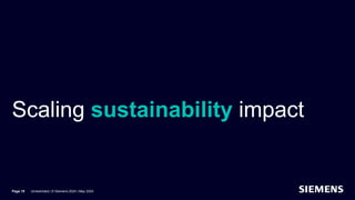 Scaling sustainability impact
Page 19 Unrestricted | © Siemens 2024 | May 2024
 