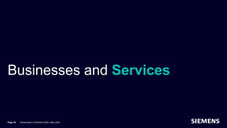 Businesses and Services
Page 30 Unrestricted | © Siemens 2024 | May 2024
 