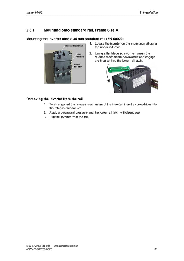 Siemens micromaster440manual