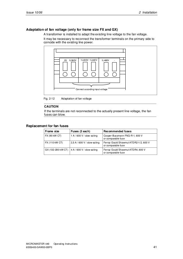 Siemens micromaster440manual