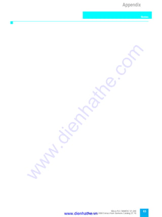 Micro PLC SIMATIC S7-200
September 2000 Extract from Siemens Catalog ST 70
63
Appendix
Notes
s
www.dienhathe.vn
www.dienhathe.com
 