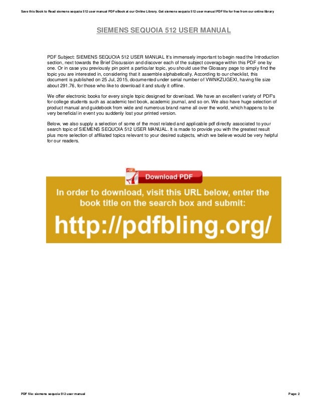 Siemens sequoia-512-user-manual