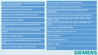 SIEMENS PXG3.L BACnet/IP Router | PPTX