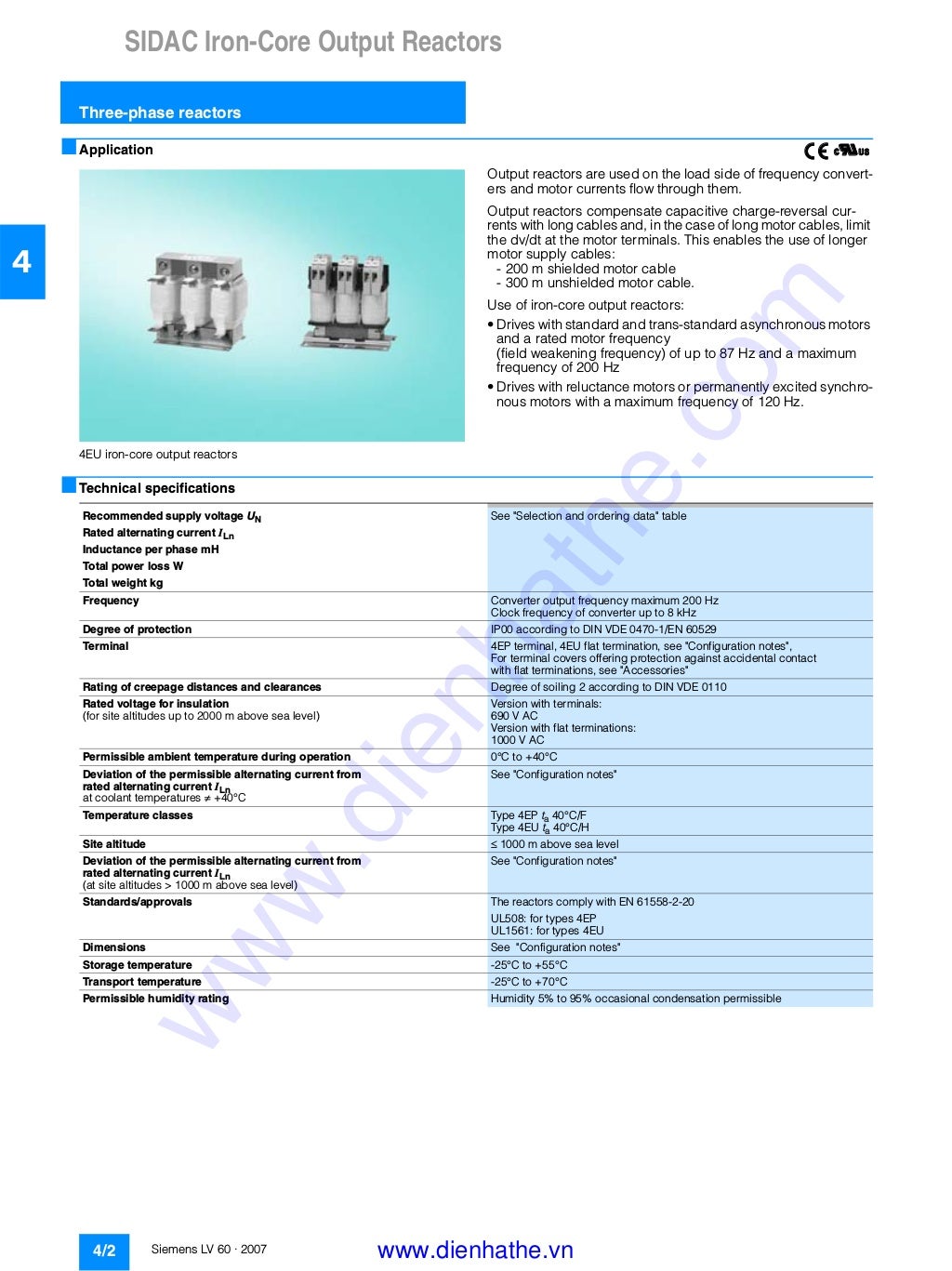 Siemens catalog tong hop sidac transformer