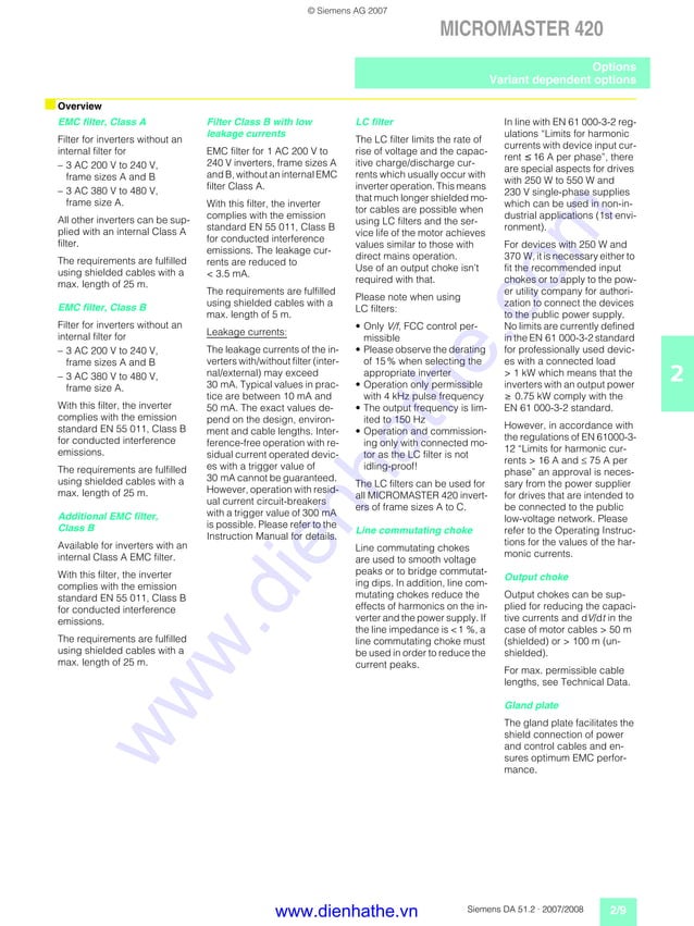 Siemens catalog tong hop siemens micromaster drive PDF