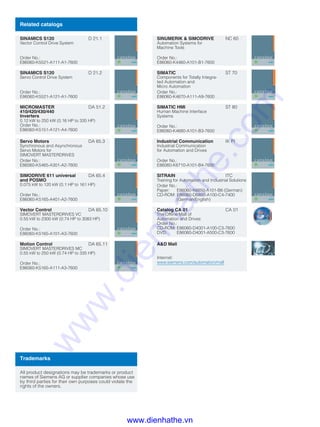 Siemens catalog tong hop simotion | PDF
