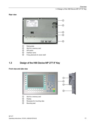 Siemens hmi mp 277 operating instructions Slide 11