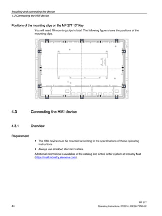 Siemens hmi mp 277 operating instructions Slide 44