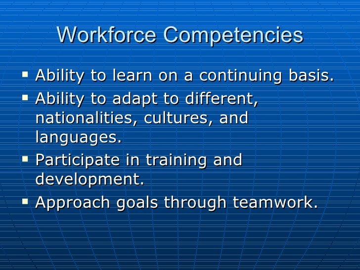 siemens and workforce competencies There are also four required competencies and behaviors when producing high tech products, lastly, a diversified workforce there are four strategically relevant hr system policies siemens has to provide continuing education challenging employees with more challenging responsibilites through teamwork. siemens and workforce competencies There are also four required competencies and behaviors when producing high tech products, lastly, a diversified workforce there are four strategically relevant hr system policies siemens has to provide continuing education challenging employees with more challenging responsibilites through teamwork.