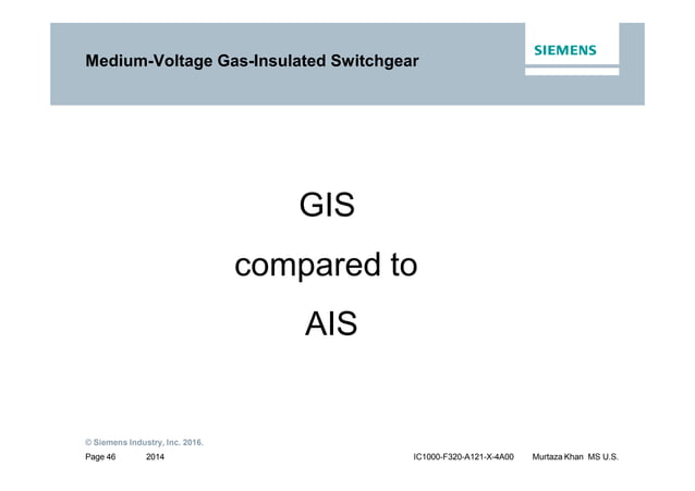 Siemens MV GIS Switchgear | PDF | Auto Type | Automotive