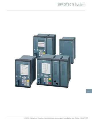 SIPROTEC 5 System
SIPROTEC 5 Device Series ⋅ Protection, Control, Automation, Monitoring, and Power Quality – Basic ⋅ Catalog – Edition 7 297
3
 