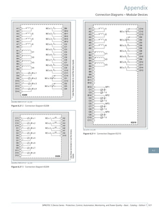 [tdio208x-300812-01.tif, 1, en_US]
Figure 6.2/12 Connection Diagram IO208
[tdio209x-270812-01.tif, 1, en_US]
Figure 6.2/13 Connection Diagram IO209
[td_io210, 3, en_US]
Figure 6.2/14 Connection Diagram IO210
Appendix
Connection Diagrams – Modular Devices
SIPROTEC 5 Device Series ⋅ Protection, Control, Automation, Monitoring, and Power Quality – Basic ⋅ Catalog – Edition 7 421
6.2
 