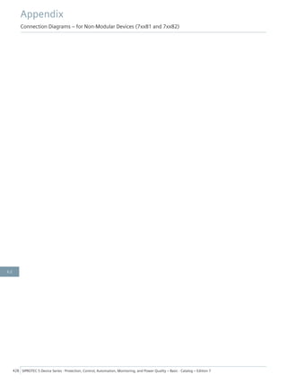 Appendix
Connection Diagrams – for Non-Modular Devices (7xx81 and 7xx82)
428 SIPROTEC 5 Device Series ⋅ Protection, Control, Automation, Monitoring, and Power Quality – Basic ⋅ Catalog – Edition 7
6.2
 