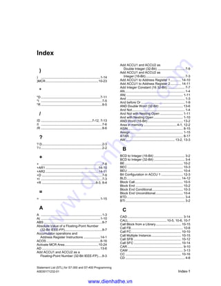 Programming Examples
Statement List (STL) for S7-300 and S7-400 Programming
B-12 A5E00171232-01
www.dienhathe.vn
www.dienhathe.com
 