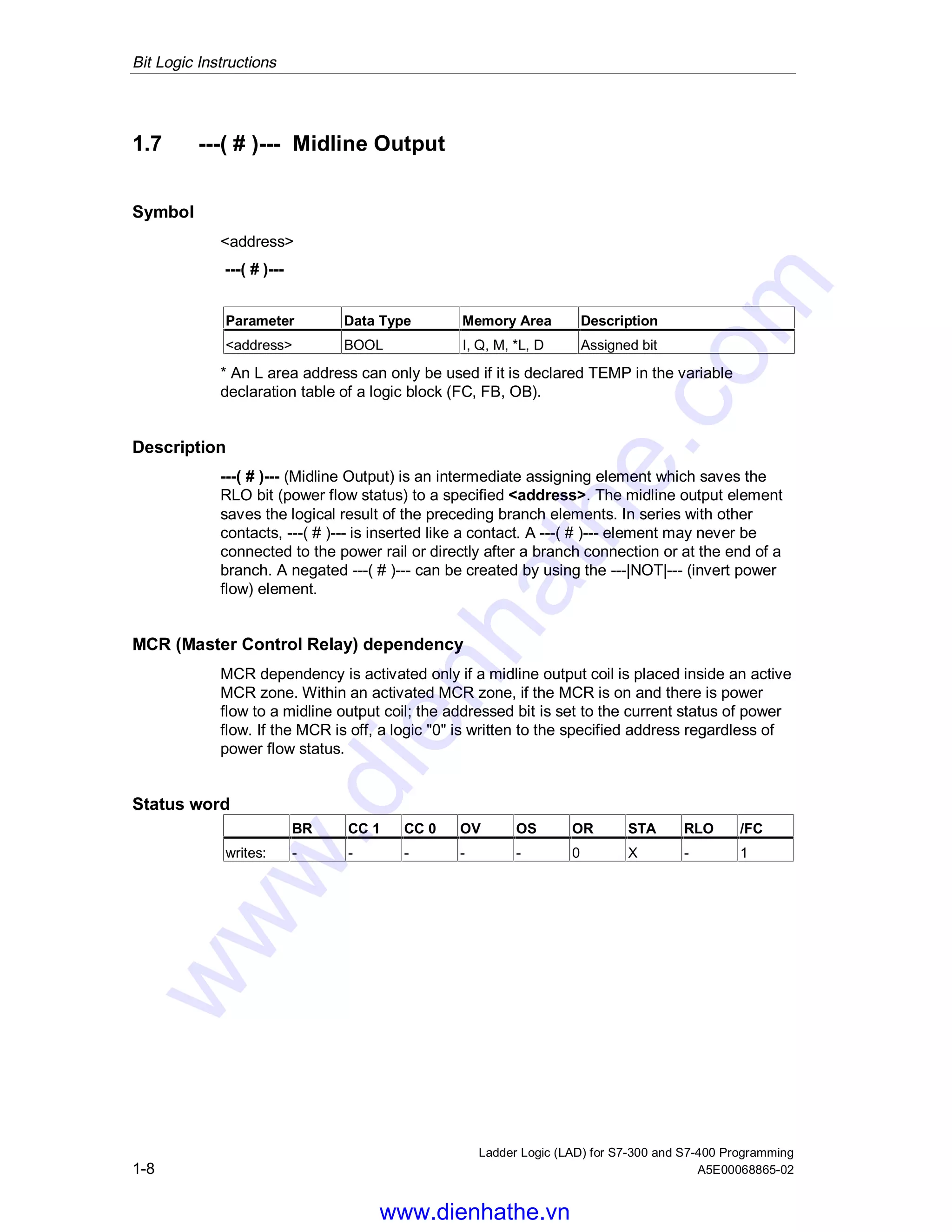 Siemens s7 300-400-ladder logic (lad) for s7-300 and s7-400 programming ...