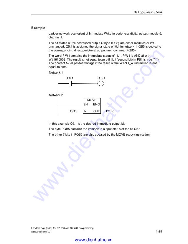 Siemens s7 300400ladder logic (lad) for s7300 and s7400 programmi…