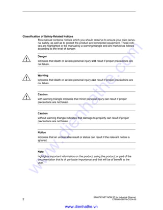 Warning Sign Ncm Example Production Siemens s7 300-400-simatic net - ncm for industrial ethernet | PDF