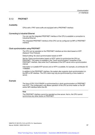 Comprehensive Specifications and Operation Guide for Siemens SIMATIC S7 ...