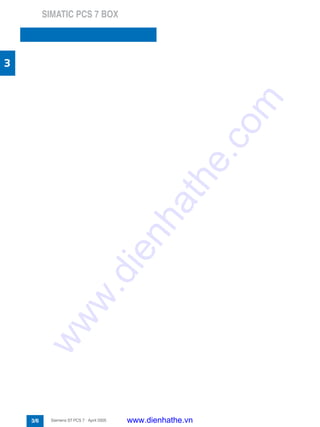 SIMATIC PCS 7 BOX
3/6 Siemens ST PCS 7 · April 2005
3
www.dienhathe.vn
www.dienhathe.com
 