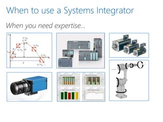 When to use a Systems Integrator
When you need expertise…
 