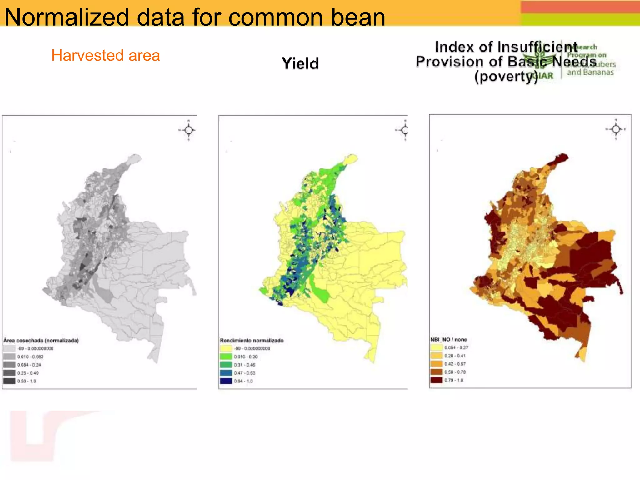 Harvested area
Normalized data for common bean
 