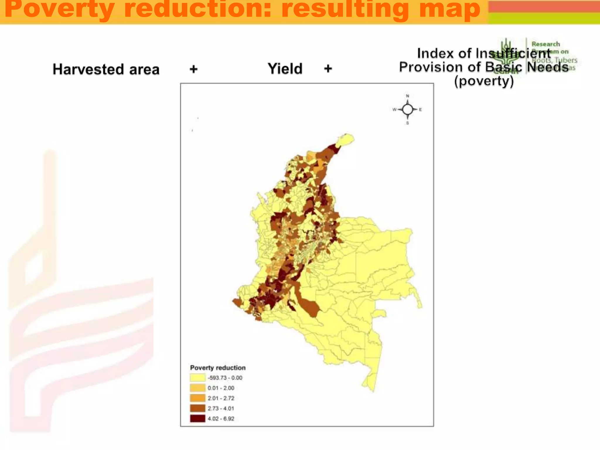 Poverty reduction: resulting map
 