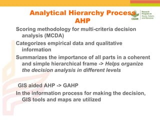 SIEMPRE:  A GIS aided multi-criteria decision analysis application for setting priorities
