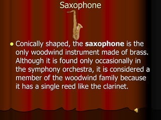 Single reed instrument made of brass deals