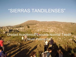 “ SIERRAS TANDILENSES” Unidad Académica Escuela Normal Tandil Nivel Polimodal 